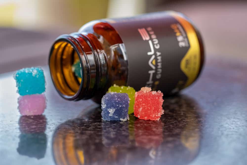 d8 cube gummies on counter