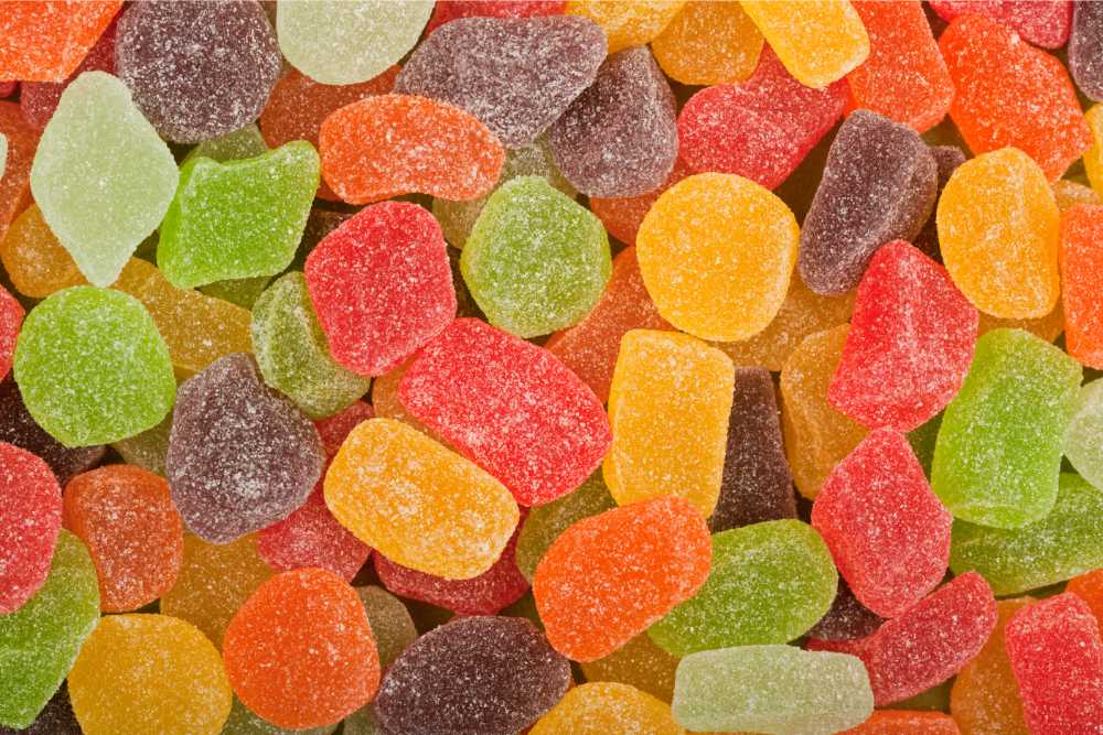 extreme closeup of gummies