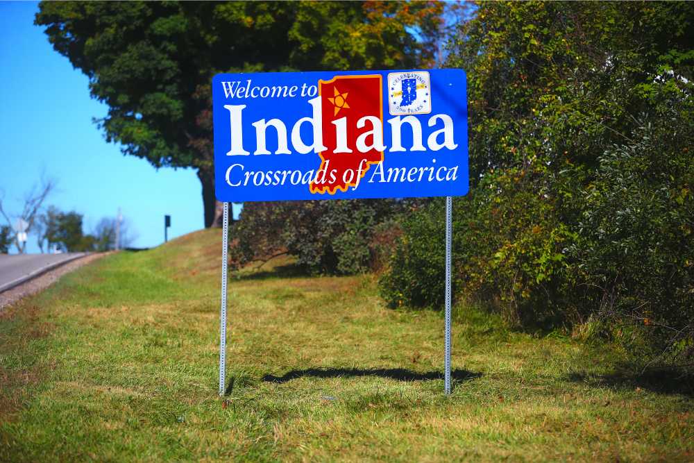 indiana sign on grass during bright day