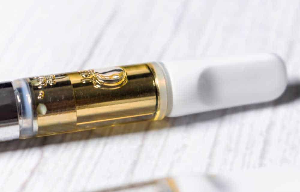 closeup of cannabis vape cartridge