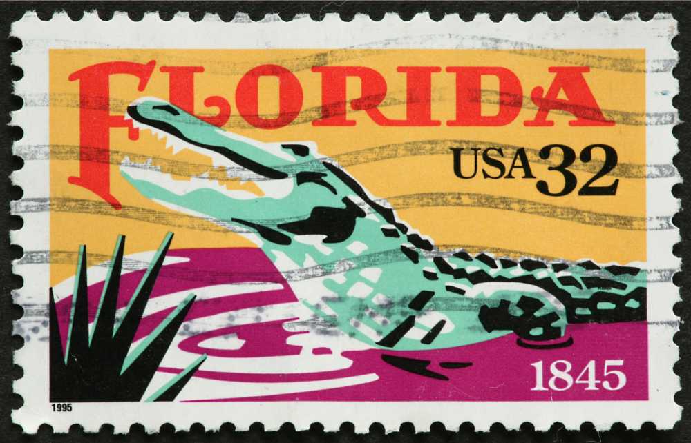 florida stamp 32 cents with a gator