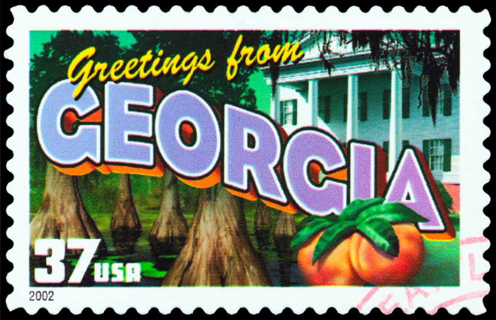 greetings from georgia stamp